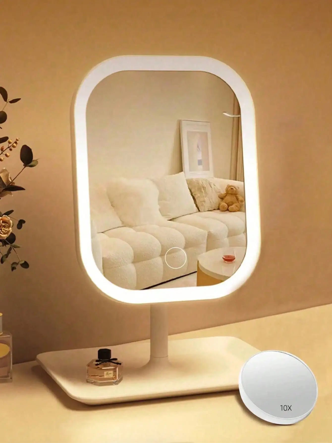 LED Vanity Makeup Mirror with 3 Light Modes & Optional 10X Magnifier