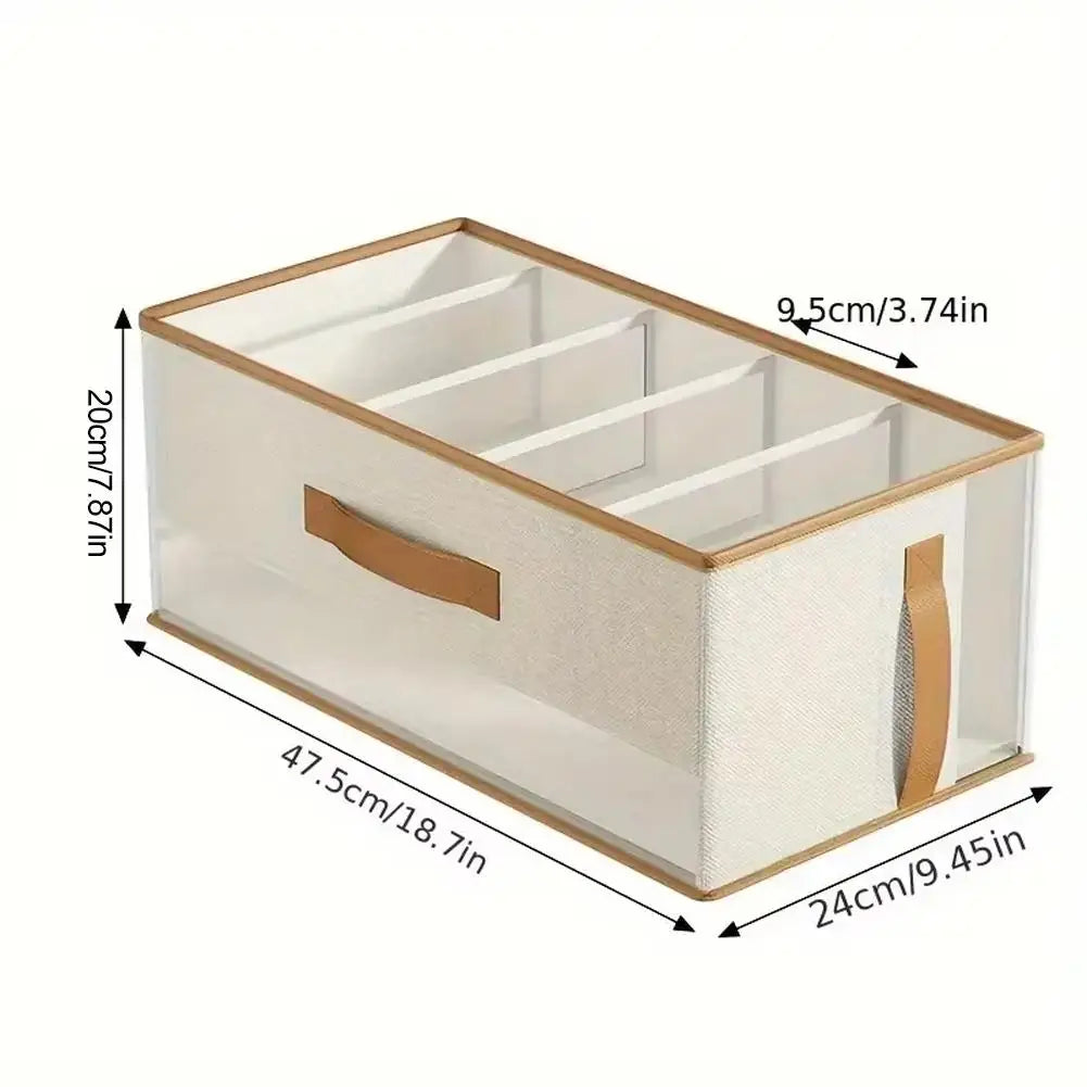 5-Compartment Foldable Closet Purse Organizer with Mesh Window
