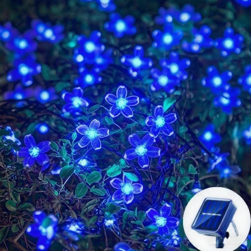 Cherry Blossom Solar String Lights for Garden or Patio Decor