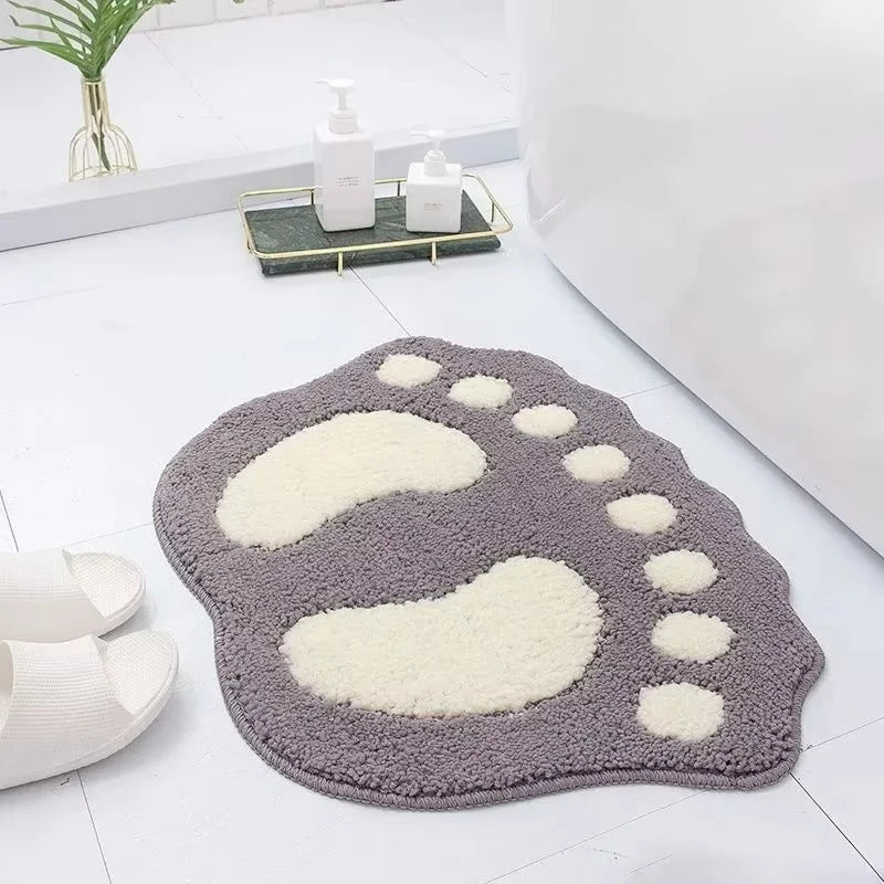 Soft Footprint Microfiber Bath Mat – Absorbent, Non-Slip, 40x60cm