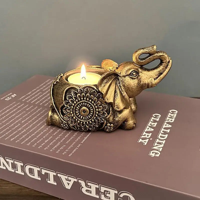 Arlo Elephant Tealight Holder – Decorative Resin Candle Holder