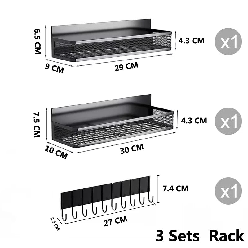 Magnetic Metal Spice Rack Set for Fridge or Oven – Kitchen Organization