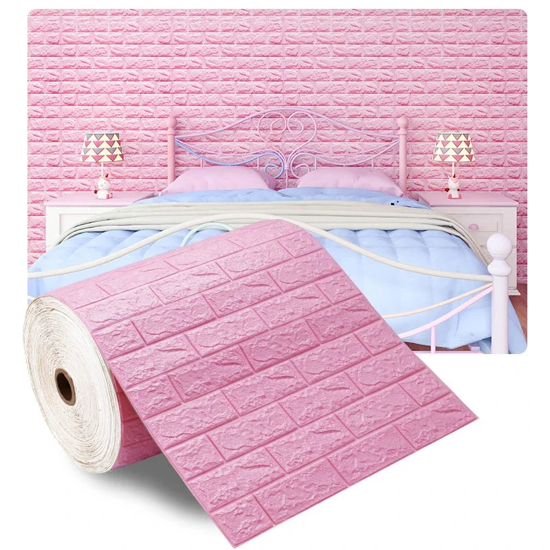 3D Foam Brick Wall Panels – Self-Adhesive Wallpaper for Living Room & Bedroom