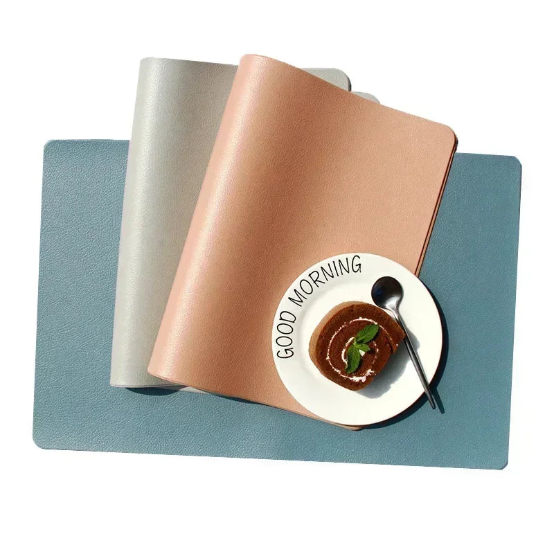 Modern Rectangular PVC Placemats – Easy-Clean Table Mats in 7 Colors