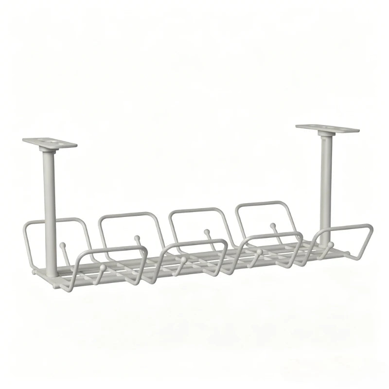 Under Desk Cable Management Tray Organizer in Gray for Home Office Power Strips & Wires