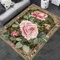 Harper Vintage Floral Area Rug – Machine Washable Living Room & Entryway Mat