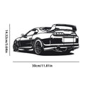 Haven Drift Car Silhouette Metal Wall Art for Living Room or Office, 12" Modern Black Cutout