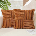Plush Geometric Throw Pillow Covers – Set of 2, Ultra-Soft 45x45cm for Living Room or Bedroom Cozy Decor