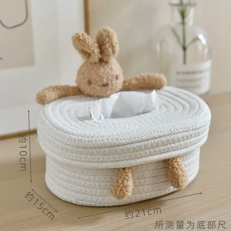 Nordic Animal Plush Tissue Box Cover