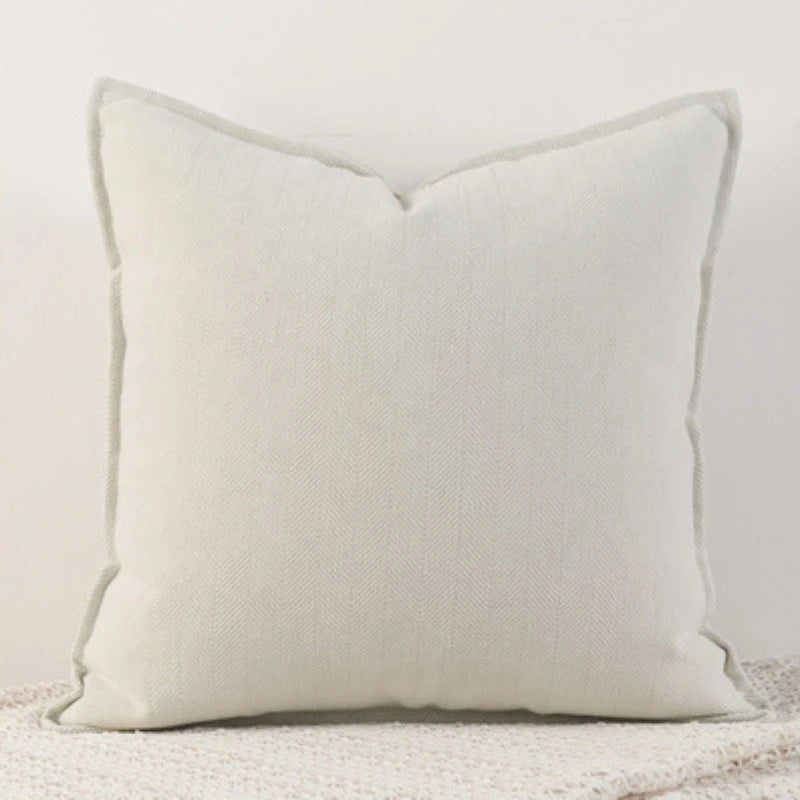 Herringbone Woven Pillow Cover – Soft Textured Accent for Sofa or Bed