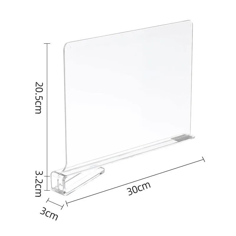 Transparent Closet Shelf Dividers for Tidy Wardrobe or Bookcase