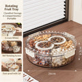 Divided Rotating Snack and Fruit Tray with Lid — Portable BPA-Free Organizer for Entertaining & Kitchen Storage