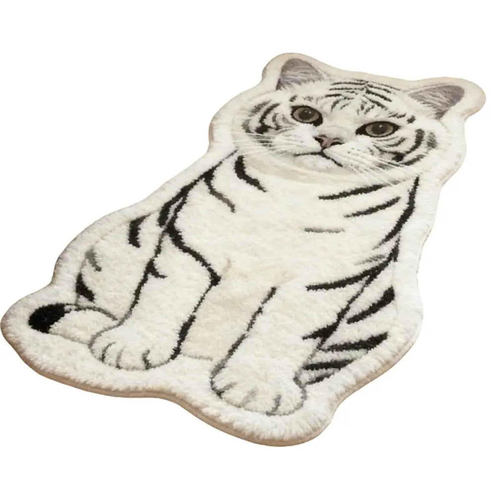 Hazel Cat-Shaped Plush Bedroom Rug – Soft Non-Slip Accent Mat for Cat Lovers (40x60cm, Multiple Styles)