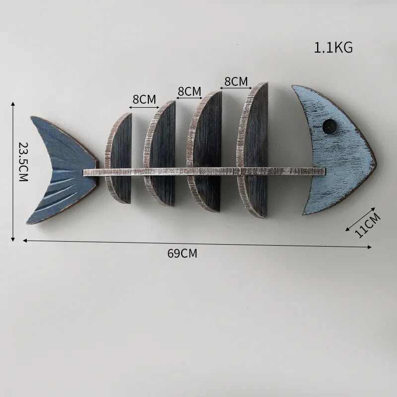 Nordic Fishbone Wooden Wall Shelf