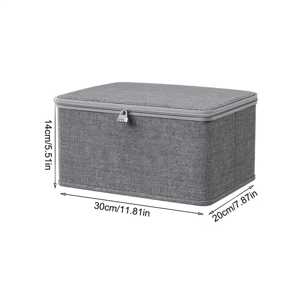 Lockable Fabric Storage Box with Handle for Closet or Bedroom