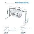 White Adjustable Aluminum Book Stand for Bed & Sofa with Hands-Free Page Clips