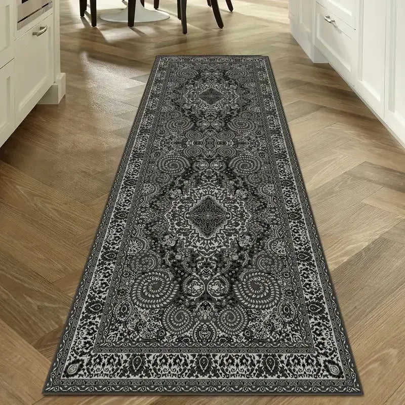 Alden Vintage-Inspired Washable Runner Rug with Non-Slip Back for Hallway, Kitchen, or Entryway