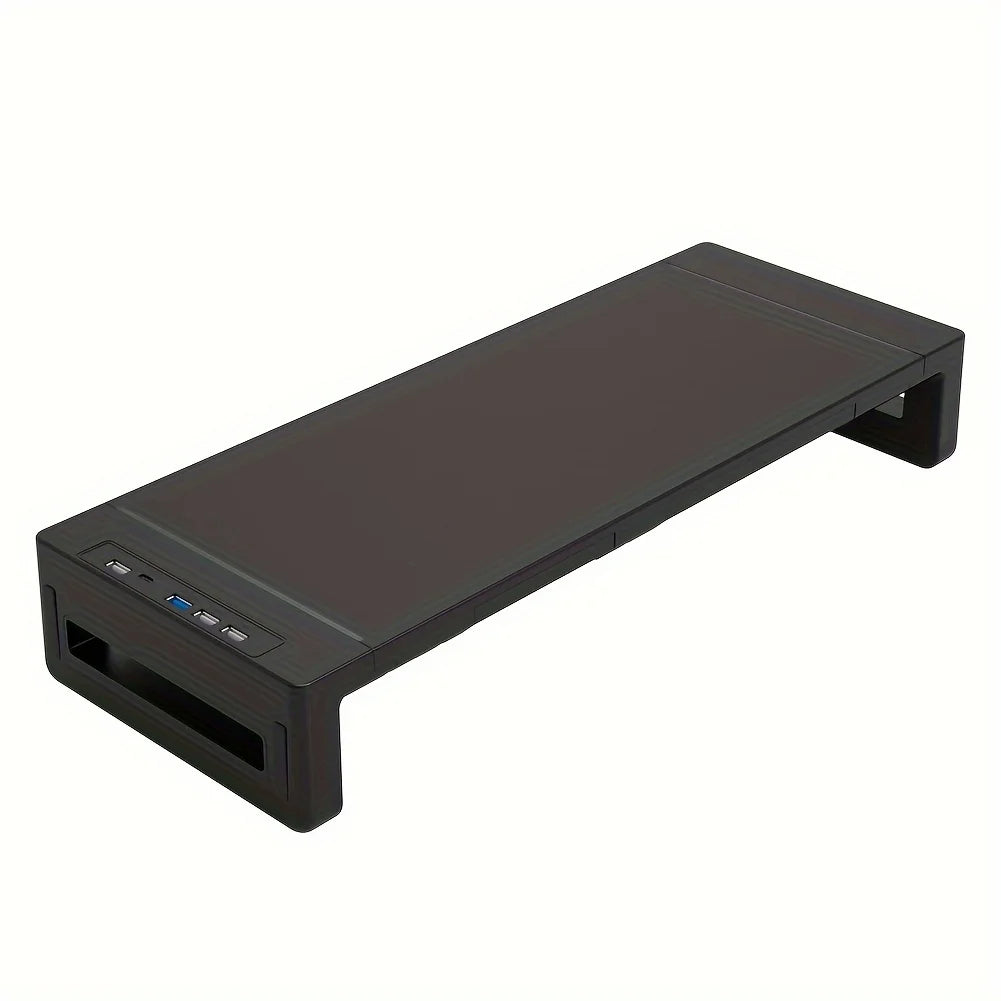 Height Adjustable Monitor Stand with Storage Drawer