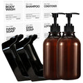 Wall-Mounted Amber Dispenser Set for Shower Essentials