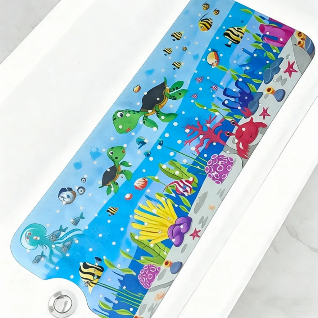 Extra-Long Non-Slip Bath Mat for Kids & Toddlers — 40x100cm, Suction Cups