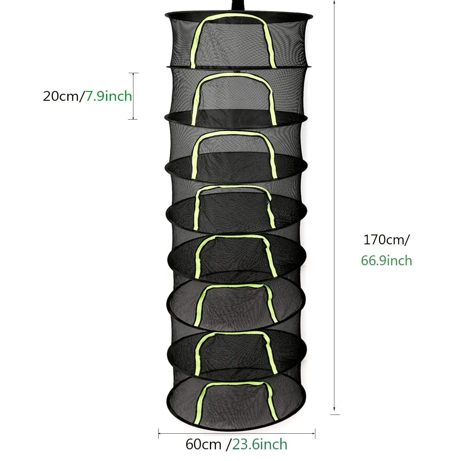 Foldable Hanging Mesh Herb & Vegetable Drying Rack, 2–8 Tier