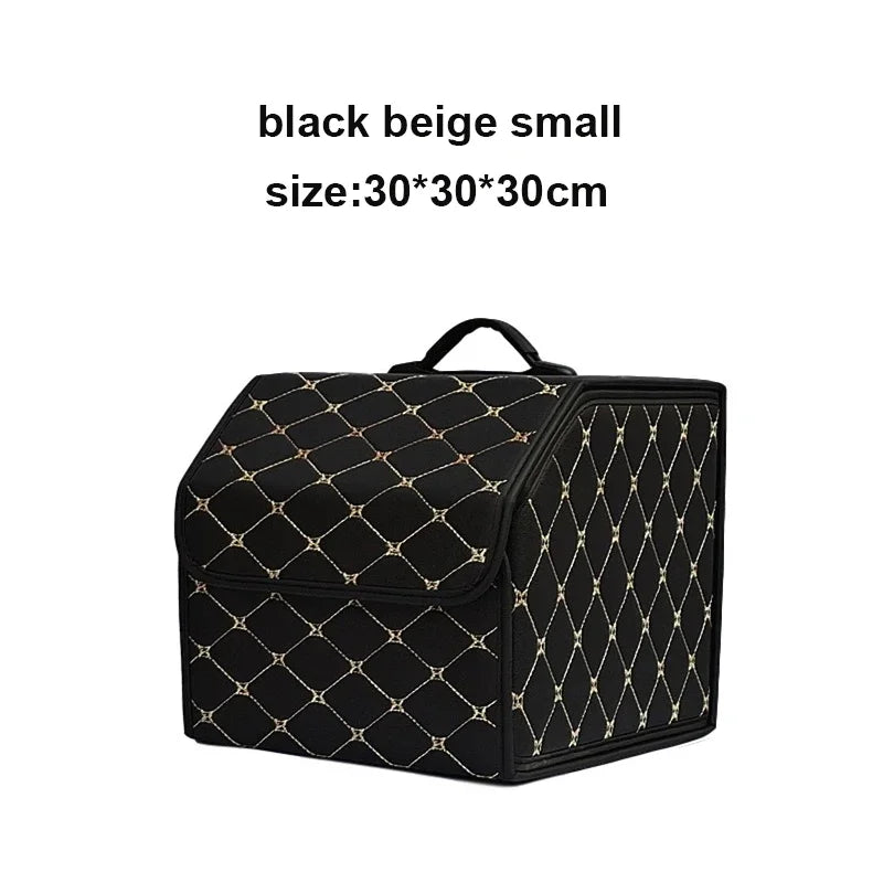 Quilted Folding Car Trunk Organizer with Handle