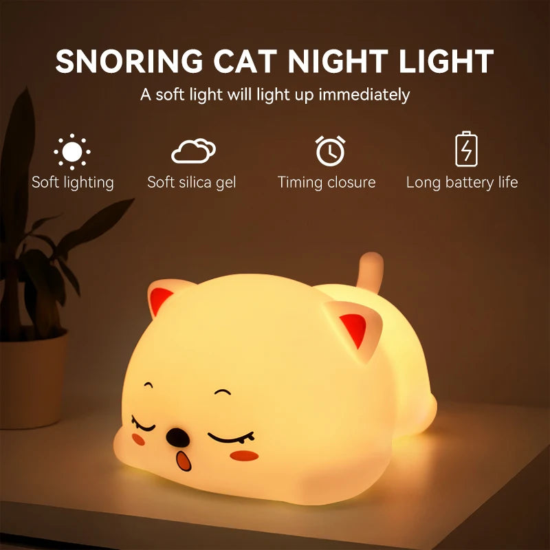 Miso the Snoring Cat Touch Night Light