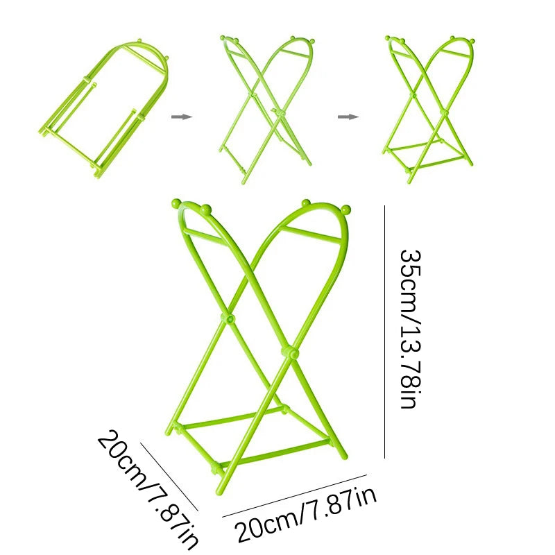 Foldable Plastic Trash Bag Holder Stand for Kitchen Counter & Small-Space Waste Sorting