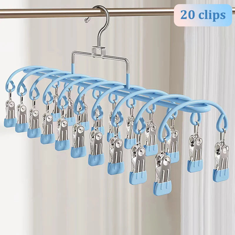 Stainless Steel 20-Clip Hanging Drying Rack