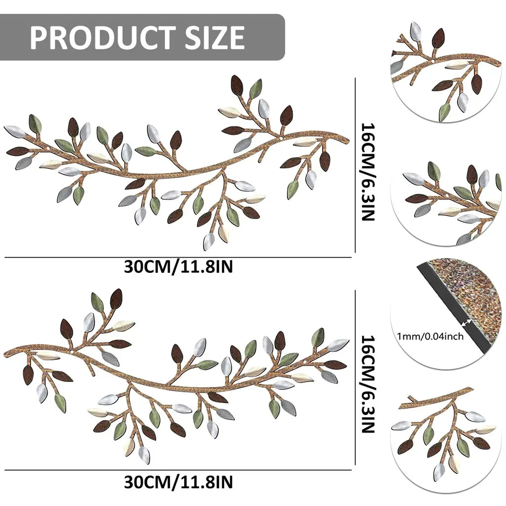 Olive Grove Metal Branch Wall Art – Set of 2
