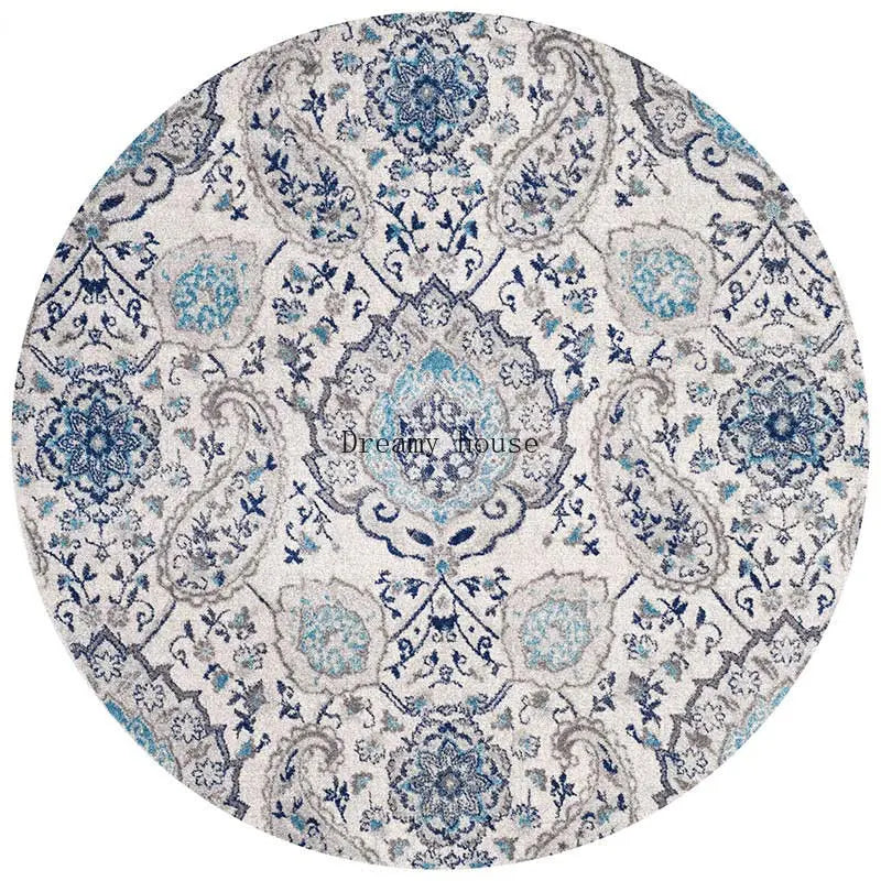 Adara Vintage Round Persian-Style Rug for Living Room or Bedroom