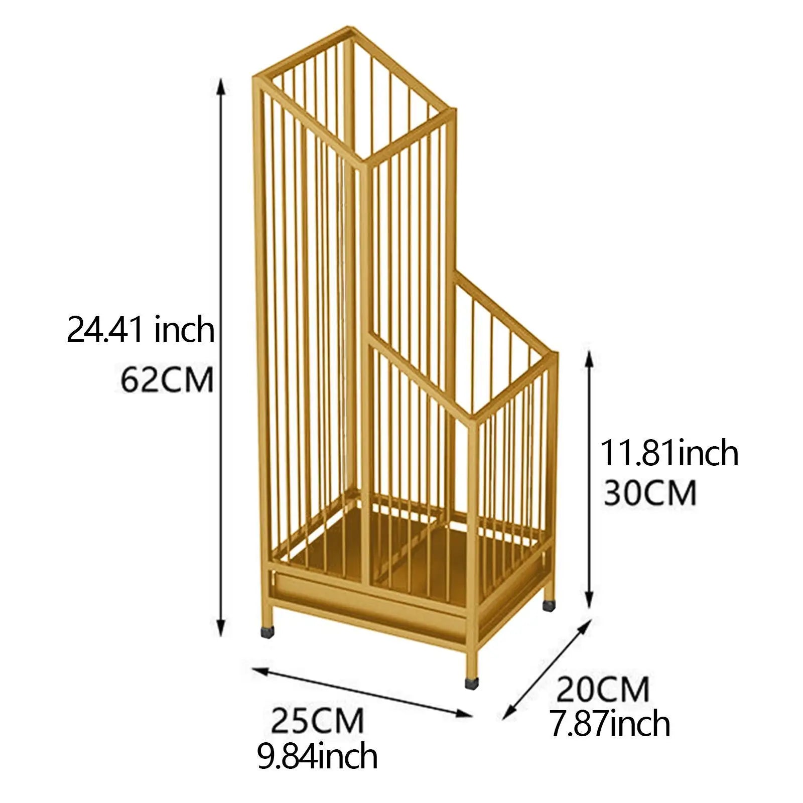 Removable Tray Iron Umbrella Stand for Entryway and Hallway