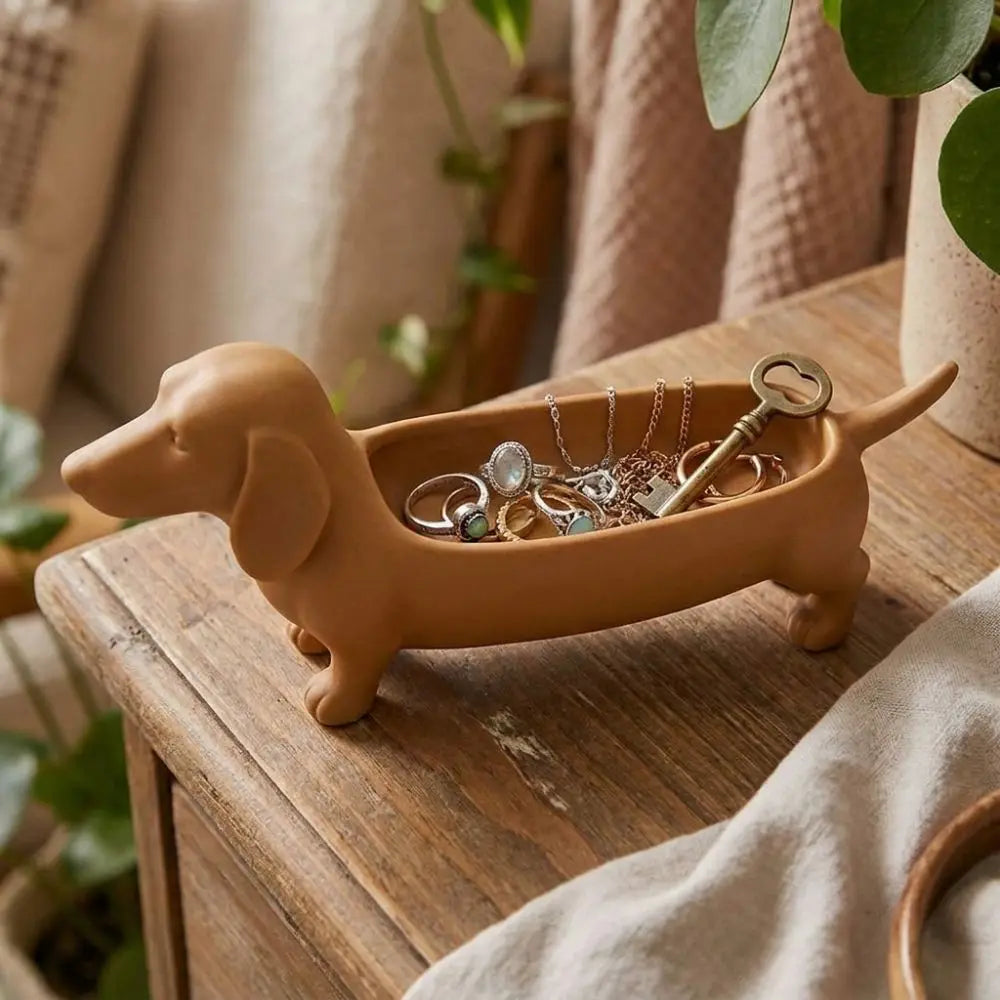 Winston Dachshund Catchall Tray – Animal Storage for Entryway or Desk