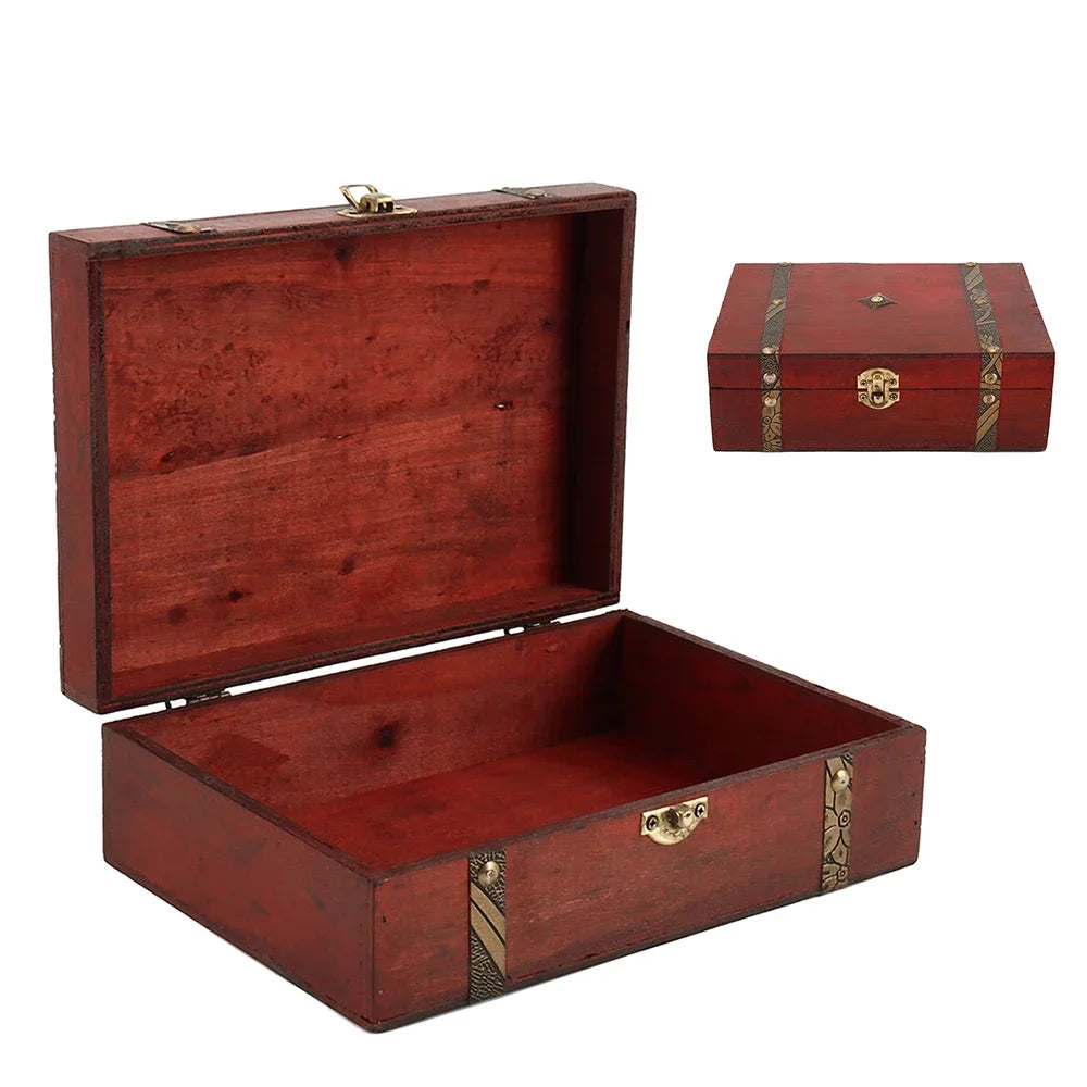 Alden Rectangular Wooden Keepsake Box with Bronze Detail