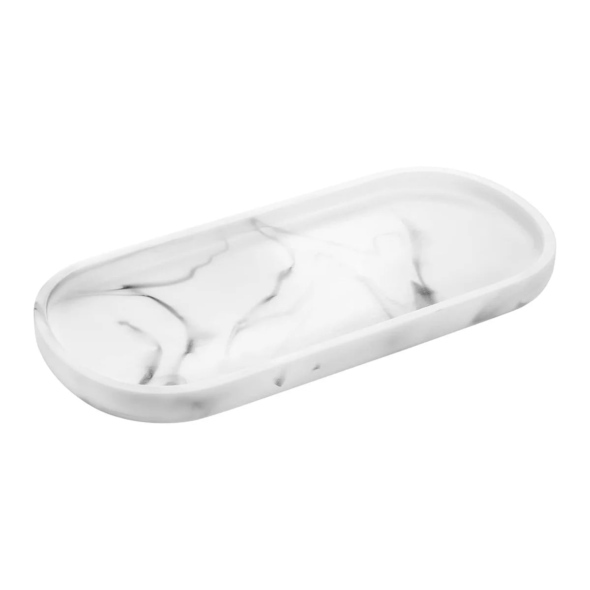 Matte Silicone Oval Vanity Tray for Soap, Dispensers & Small Essentials – Bathroom, Kitchen, or Nightstand