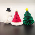 Festive Honeycomb Paper Tabletop Christmas Decorations – Set of 3