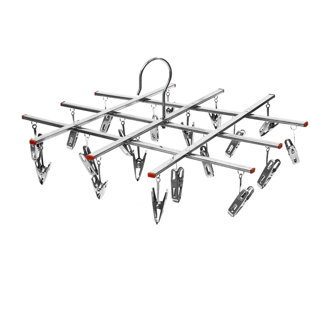 Folding Stainless Steel Drying Rack with 20 or 35 Clips