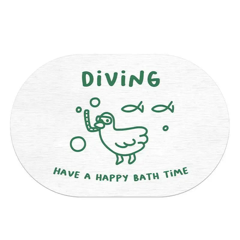 Duck Pattern Non-Slip Diatomite Bath Mat