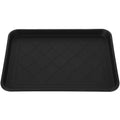 black plastic non-slip shoe tray with patterned surface