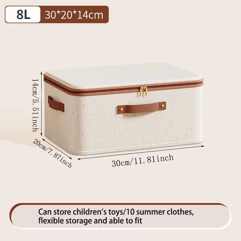 Foldable Zippered Storage Box with Lid for Closet & Bedroom