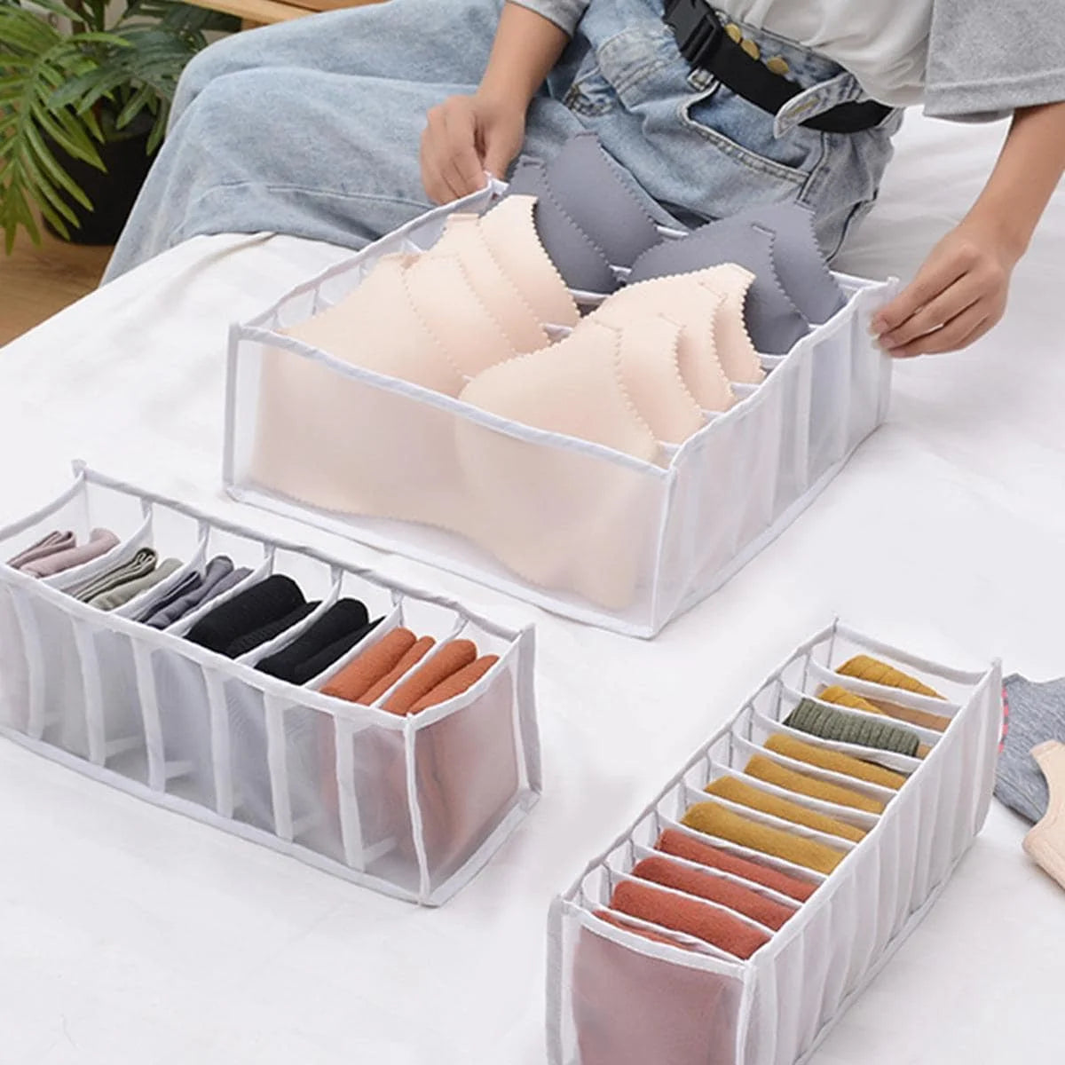 Foldable Drawer Organizers for Socks, Underwear, and Bras