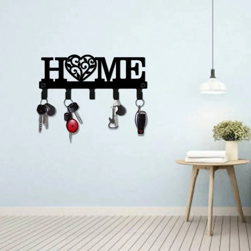 Whimsy Metal Wall Key Rack for Entryway or Kitchen