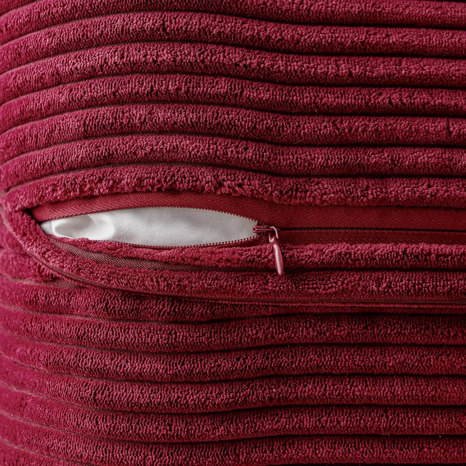 Corduroy Striped Throw Pillow Cover for Living Room & Holiday Decor – 18x18 Inch, Soft Textured, Multiple Colors
