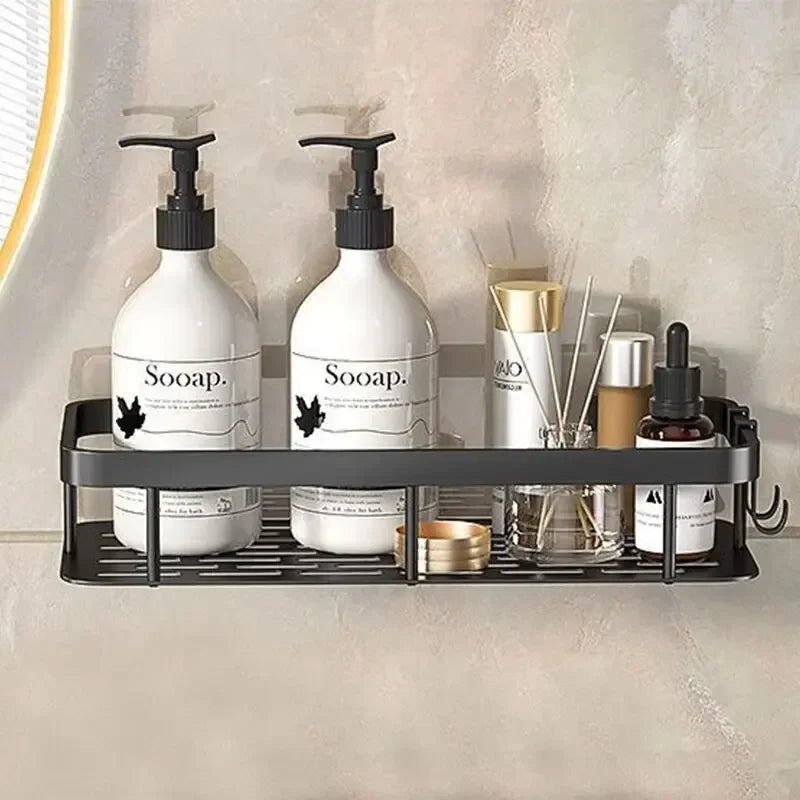 Adhesive Wall-Mount Corner Shelf for Bathroom or Kitchen Organization