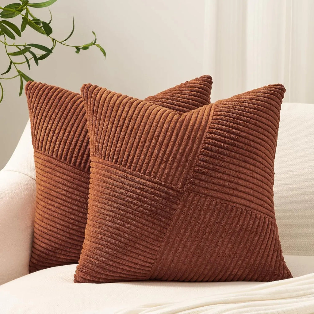 Marlow Corduroy Textured Throw Pillow Cover, 45x45cm