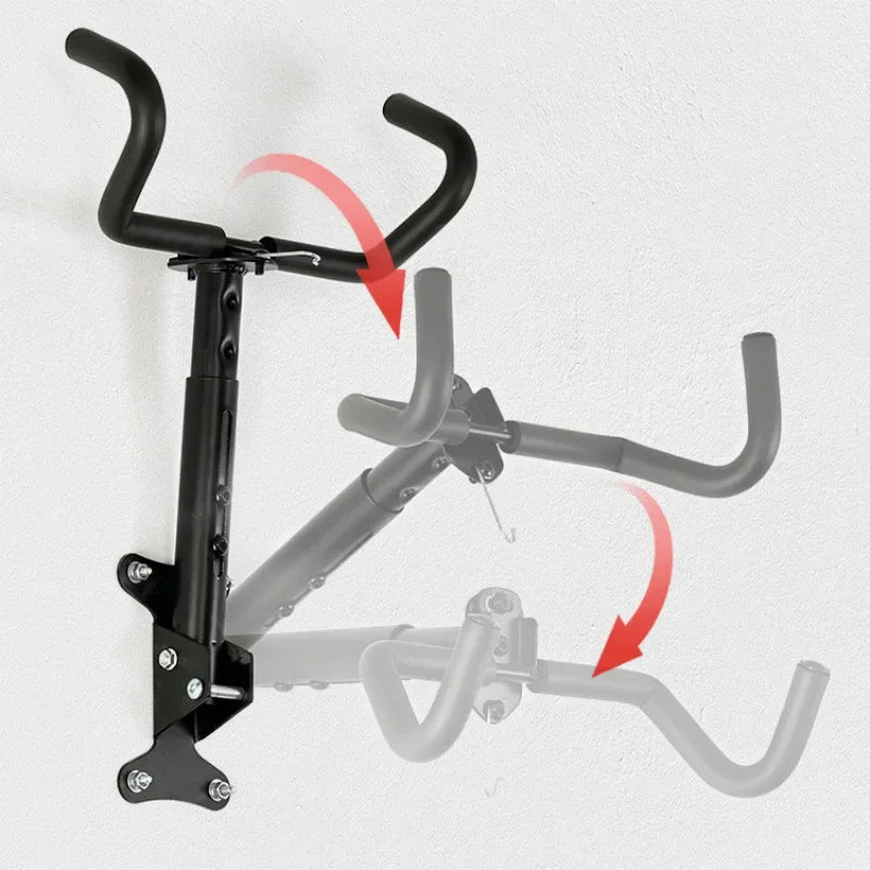 Foldable Adjustable Bike Wall Mount with Accessory Hook