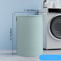 Foldable Striped Laundry Basket with Handles – Multi-Use Storage Bin