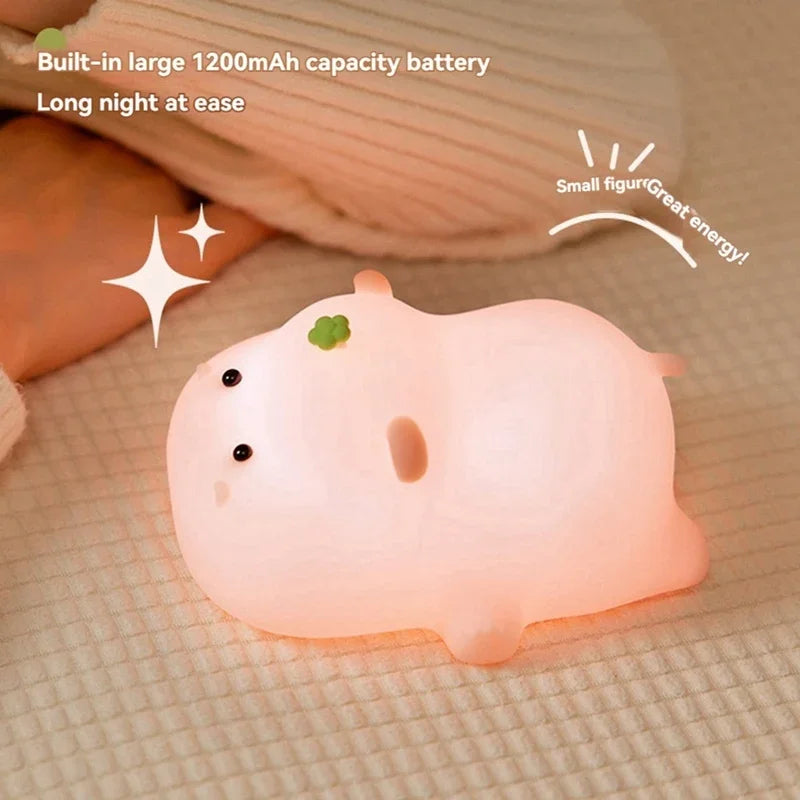 Willow Silicone Animal Night Light – USB Rechargeable Touch Lamp