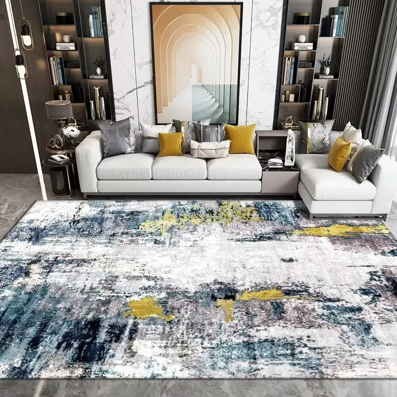 Modern Washable Area Rug with Anti-Slip Backing for Living Room