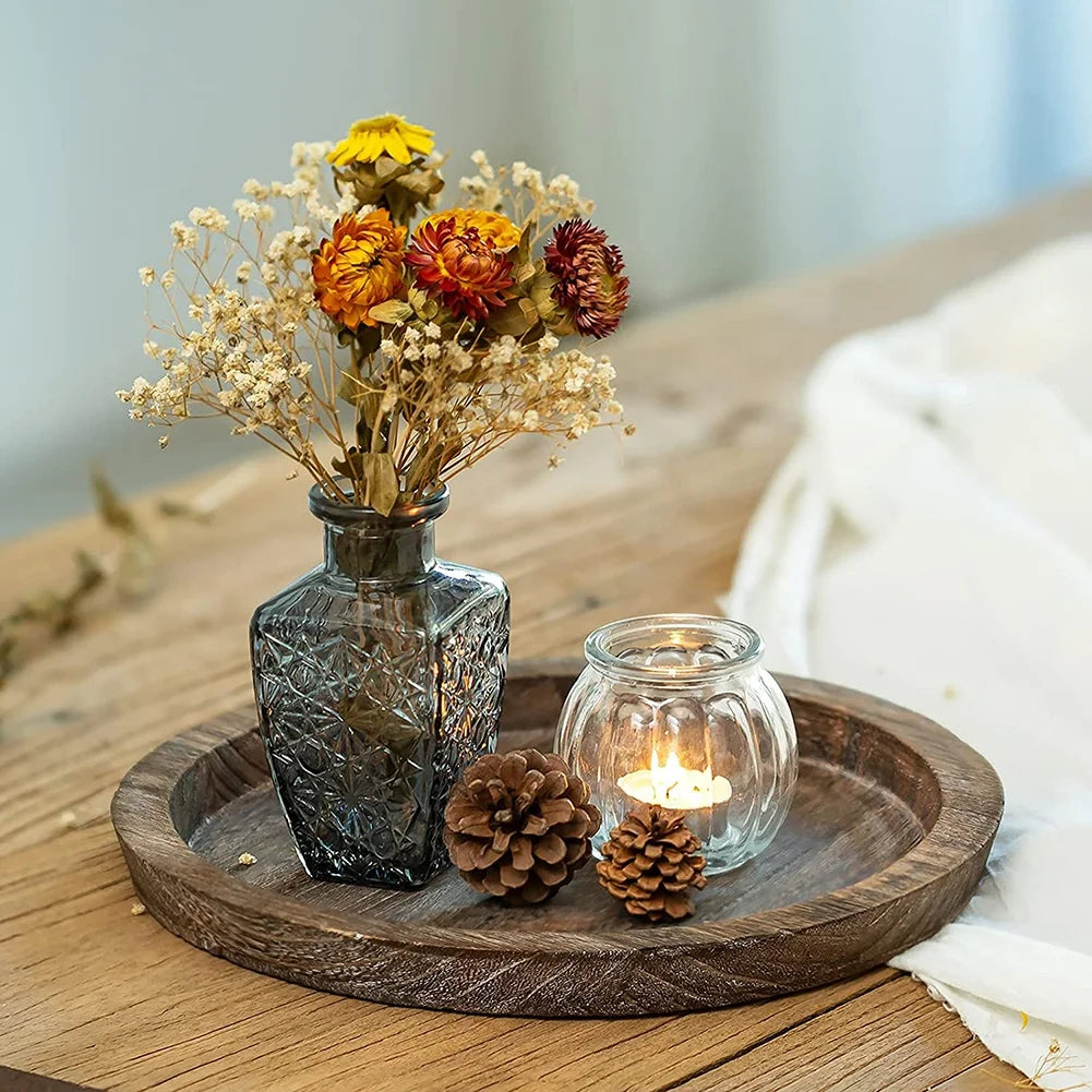 Arden Rustic Wooden Candle Tray